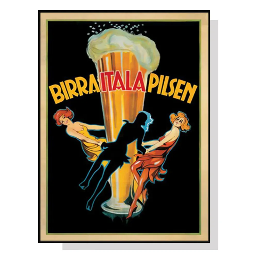 Wall Art 40cmx60cm Birra Itala Pilsen Black Frame Canvas Wall Art 40cmx60cm Birra Itala Pilsen Black Frame Canvas