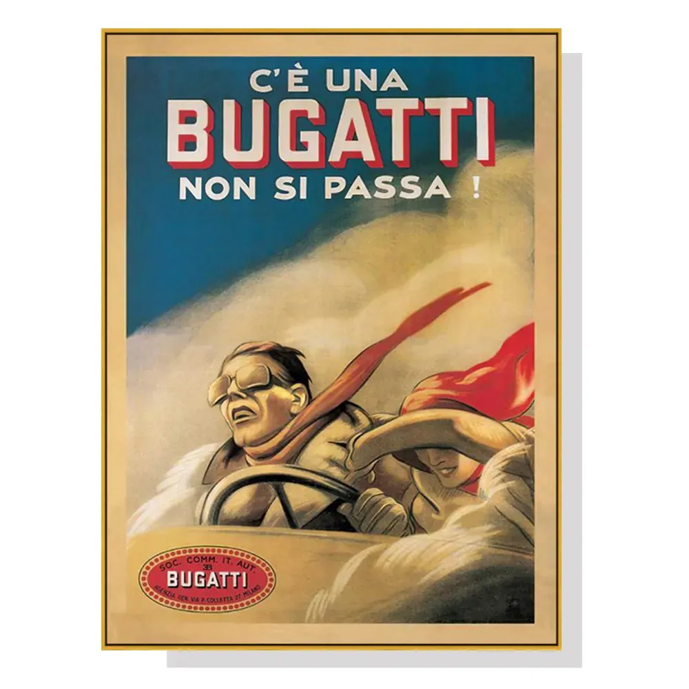 Wall Art 100cmx150cm Bugatti Gold Frame Canvas Wall Art 100cmx150cm Bugatti Gold Frame Canvas