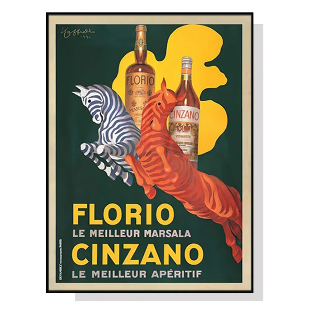 Wall Art 100cmx150cm Florio Cinzano Black Frame Canvas Wall Art 100cmx150cm Florio Cinzano Black Frame Canvas