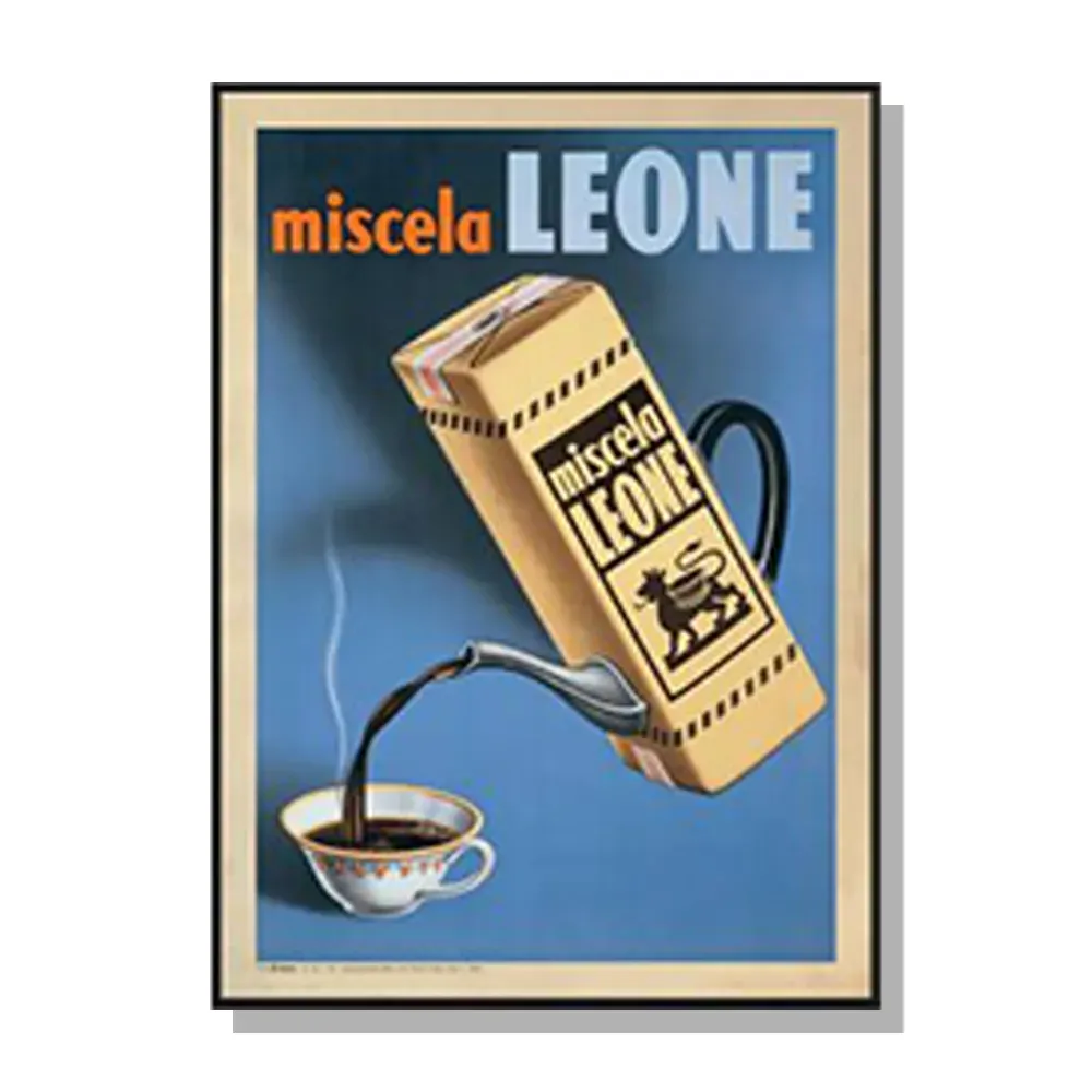 Wall Art 100cmx150cm Miscela Leone, 1950 Black Frame Canvas Wall Art 100cmx150cm Miscela Leone, 1950 Black Frame Canvas