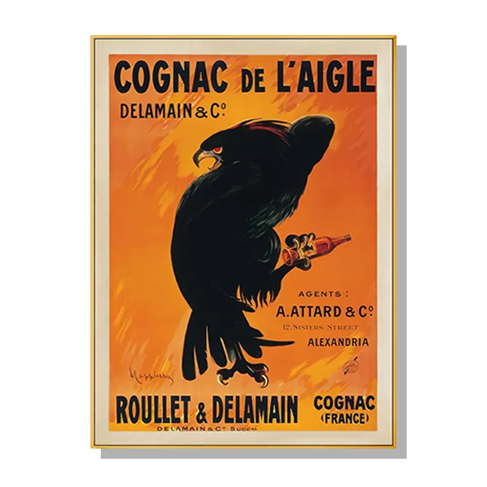 Wall Art 100cmx150cm Cognac de lAigle Gold Frame Canvas Wall Art 100cmx150cm Cognac de lAigle Gold Frame Canvas
