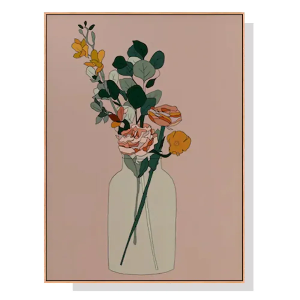 100cmx150cm Boho Floral Wood Frame Canvas Wall Art 100cmx150cm Boho Floral Wood Frame Canvas Wall Art