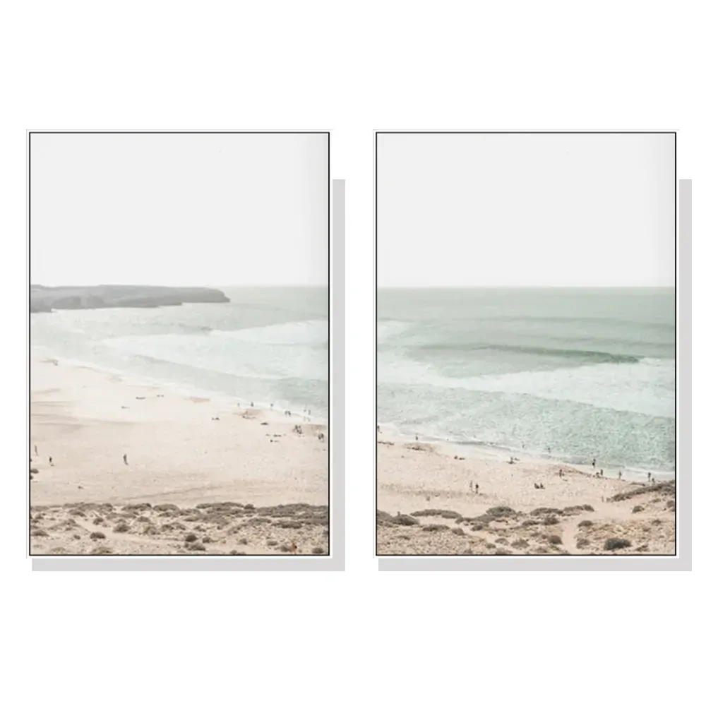 40cmx60cm Coastal Prints 2 Sets White Frame Canvas Wall Art 40cmx60cm Coastal Prints 2 Sets White Frame Canvas Wall Art