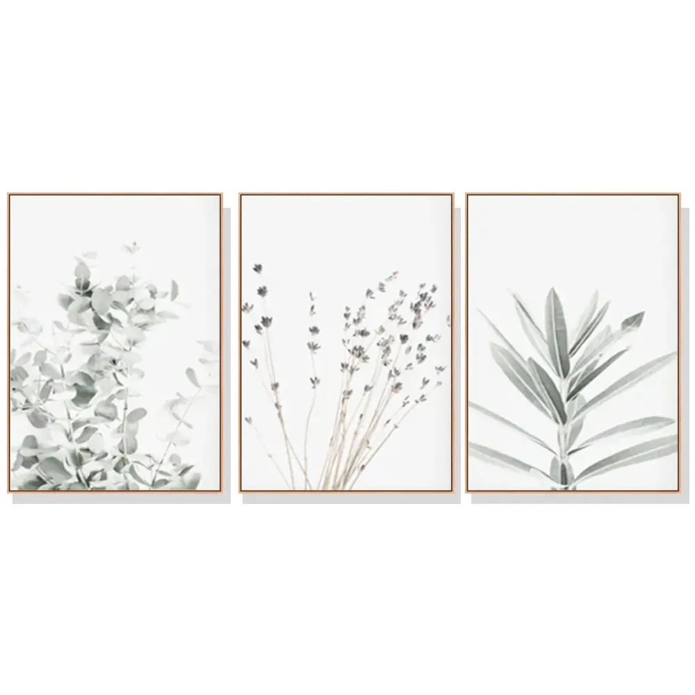 70cmx100cm Lavender Eucalyptus 3 Sets Wood Frame Canvas Wall Art 70cmx100cm Lavender Eucalyptus 3 Sets Wood Frame Canvas Wall Art