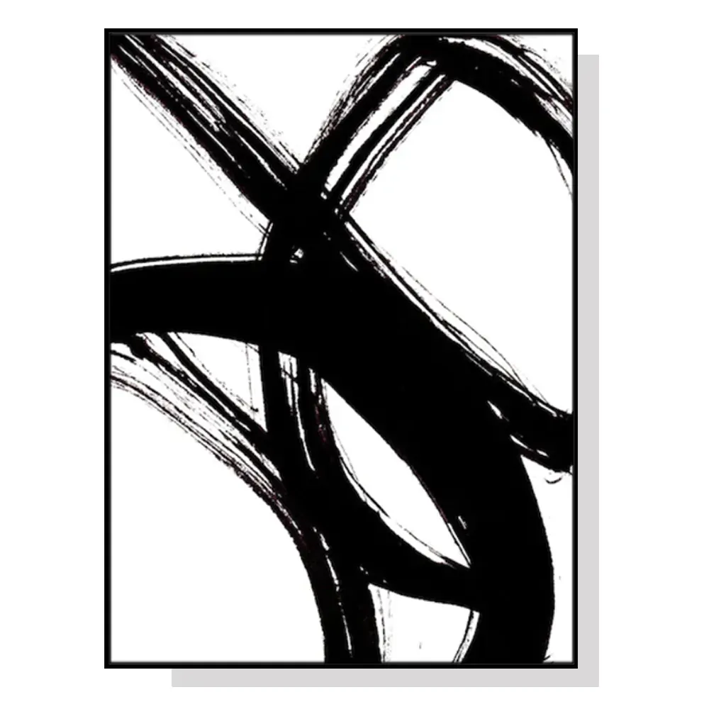 100cmx150cm Minimalist Black Artwork Black Frame Canvas Wall Art 100cmx150cm Minimalist Black Artwork Black Frame Canvas Wall Art