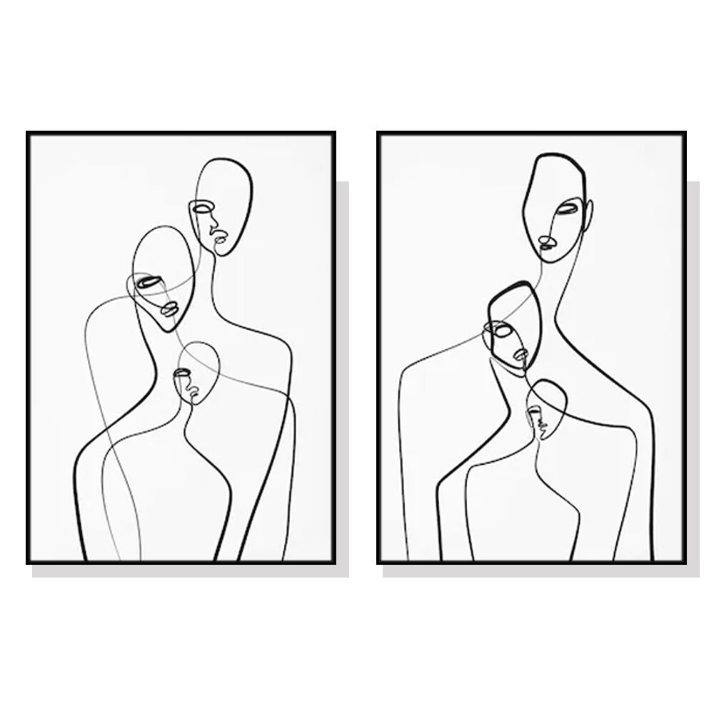 Wall Art 50cmx70cm Abstract Figures 2 Sets Black Frame Canvas Wall Art 50cmx70cm Abstract Figures 2 Sets Black Frame Canvas