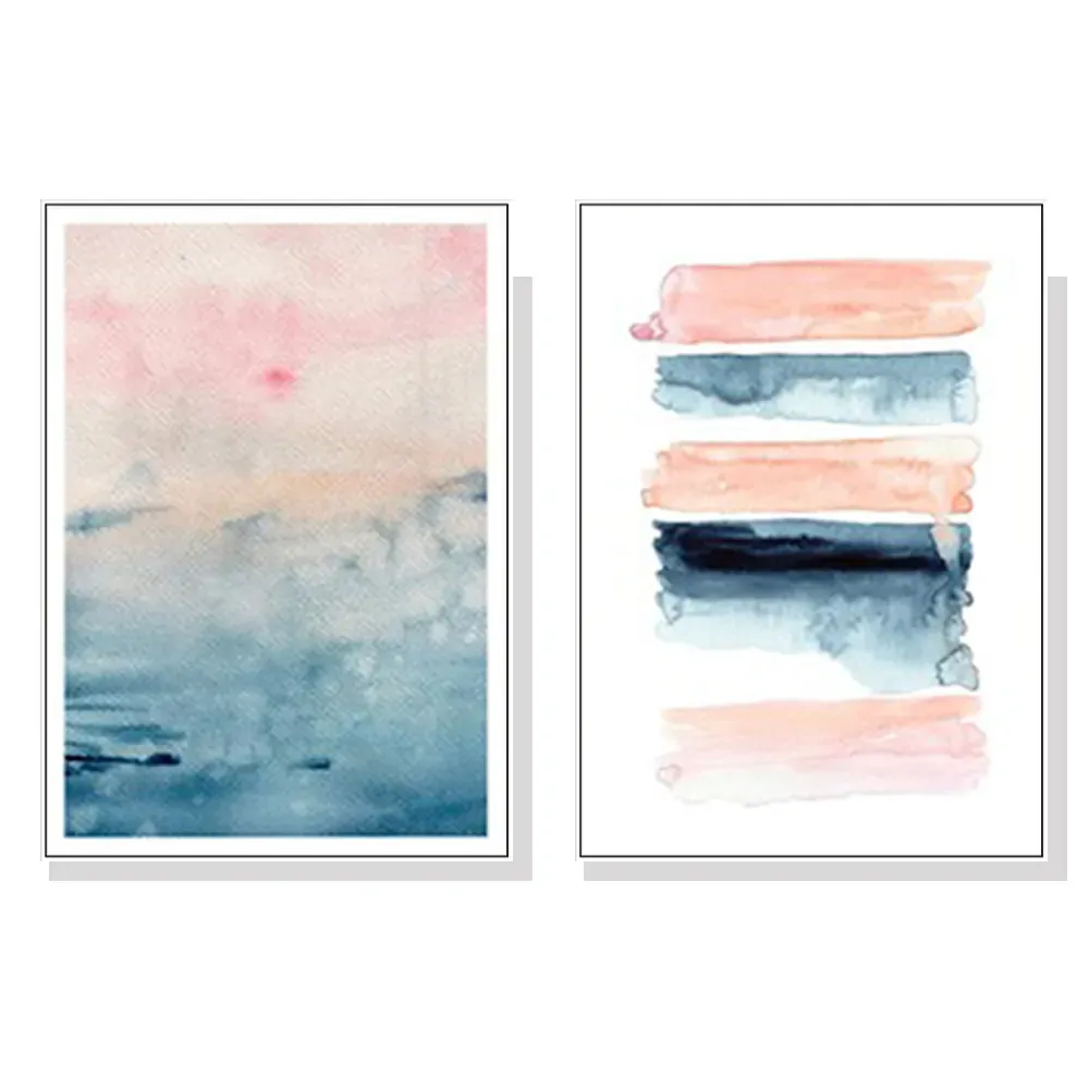 100cmx150cm Abstract Pink 2 Sets White Frame Canvas Wall Art 100cmx150cm Abstract Pink 2 Sets White Frame Canvas Wall Art