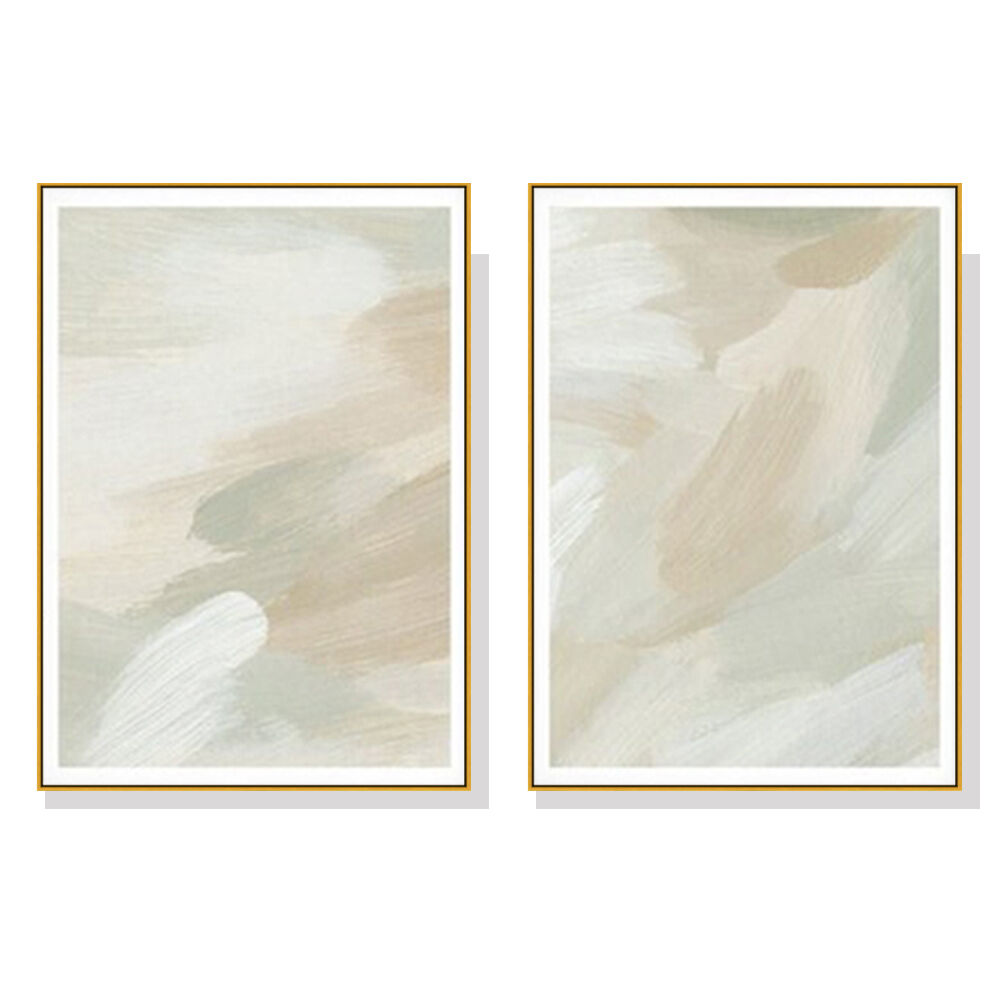 Wall Art 50cmx70cm Beige and Sage Green 2 Sets Gold Frame Canvas Wall Art 50cmx70cm Beige and Sage Green 2 Sets Gold Frame Canvas