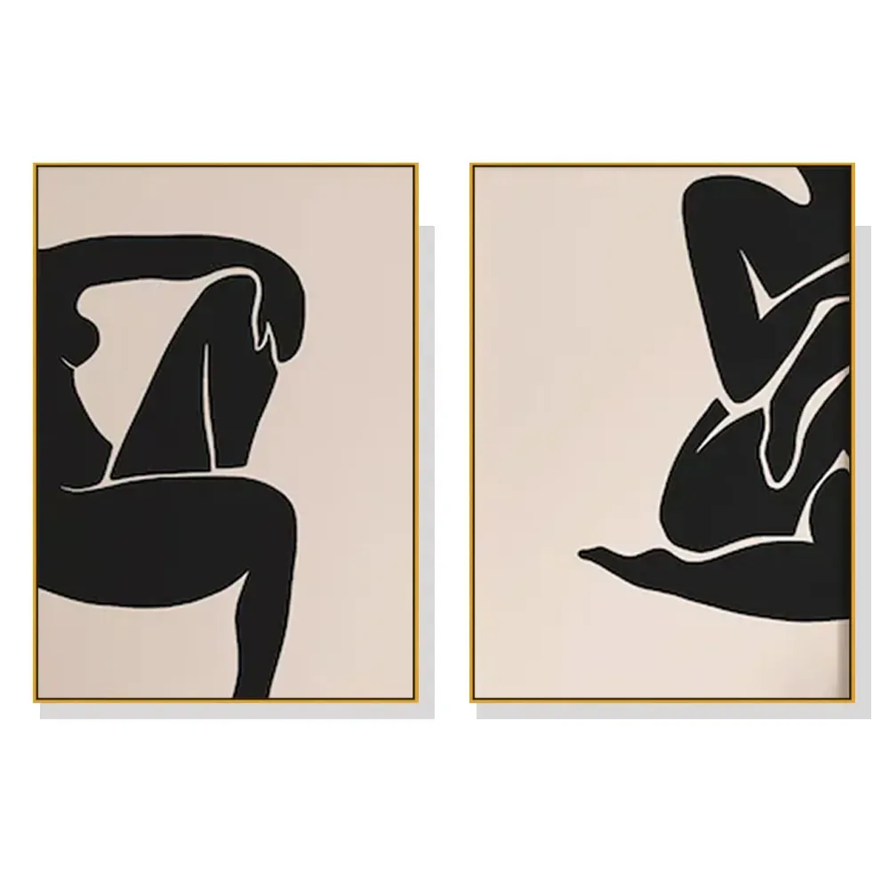 100cmx150cm Female Figure 2 Sets Gold Frame Canvas Wall Art 100cmx150cm Female Figure 2 Sets Gold Frame Canvas Wall Art