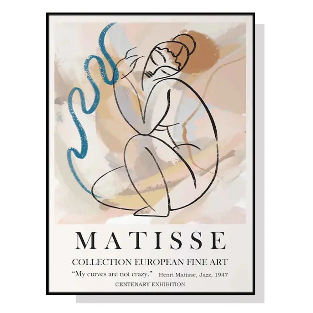100cmx150cm Matisse Nude Line Black Frame Canvas Wall Art 100cmx150cm Matisse Nude Line Black Frame Canvas Wall Art