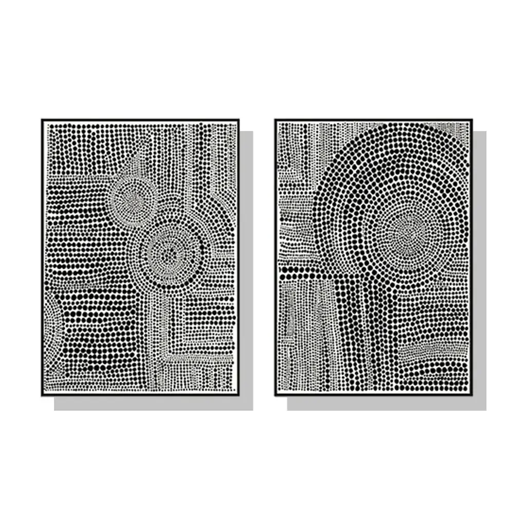 60cmx90cm Clustered Dots 2 Sets Black Frame Canvas Wall Art 60cmx90cm Clustered Dots 2 Sets Black Frame Canvas Wall Art