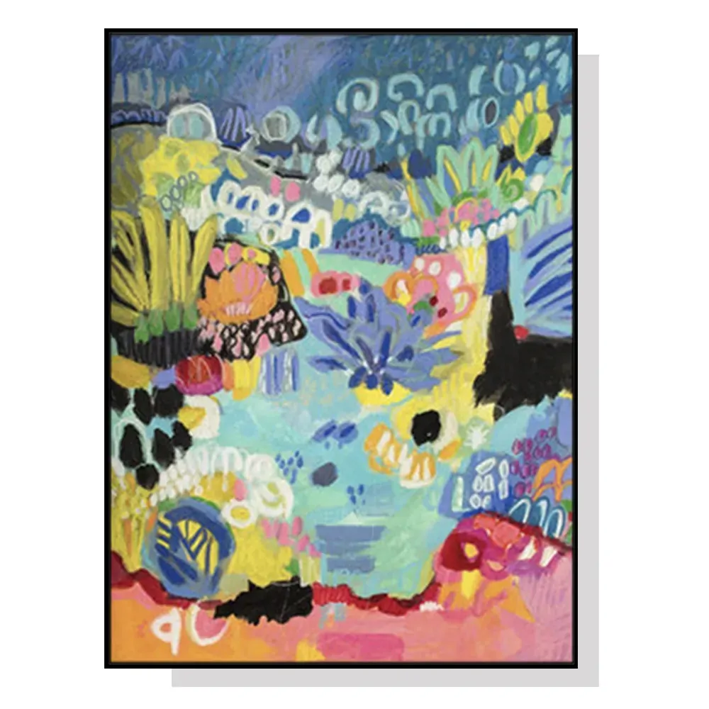 100cmx150cm Summer Smile B Black Frame Canvas Wall Art 100cmx150cm Summer Smile B Black Frame Canvas Wall Art