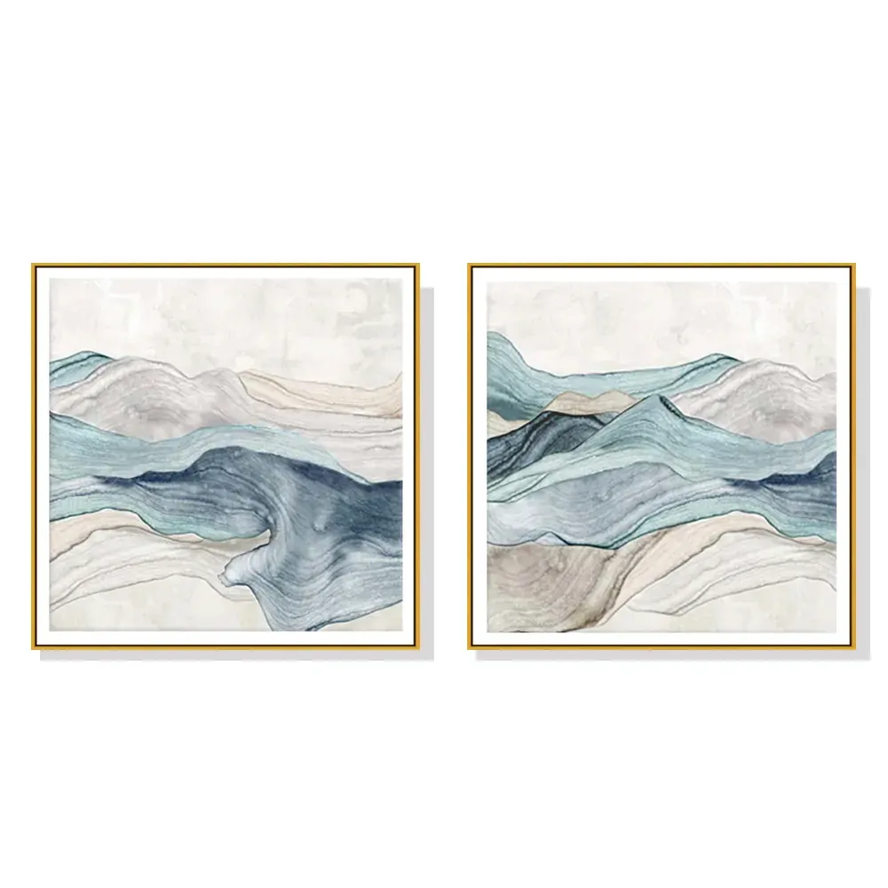 40cmx40cm Blue Mountain 2 Sets Gold Frame Canvas Wall Art 40cmx40cm Blue Mountain 2 Sets Gold Frame Canvas Wall Art