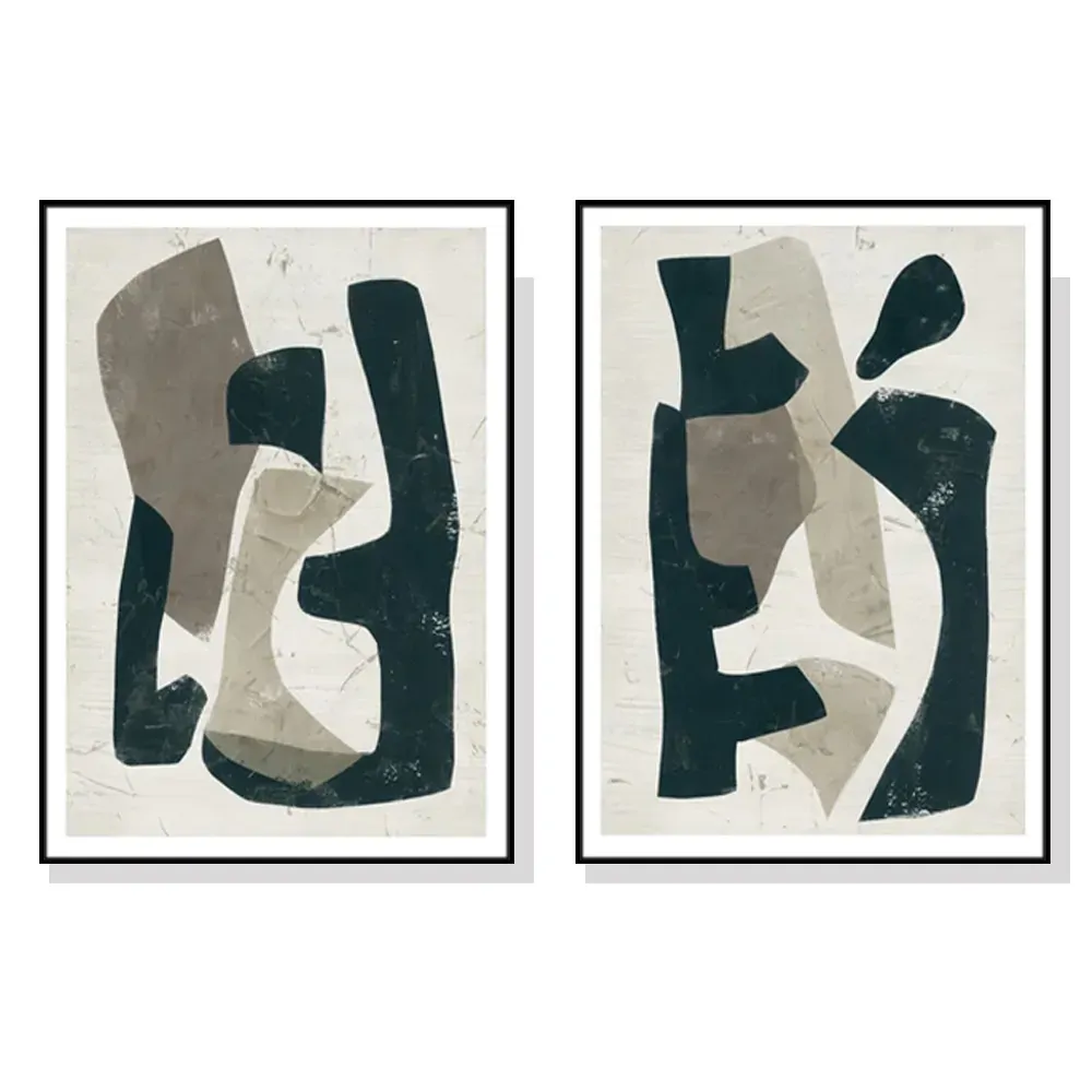 50cmx70cm Abstract Puzzle 2 Sets Black Frame Canvas Wall Art 50cmx70cm Abstract Puzzle 2 Sets Black Frame Canvas Wall Art