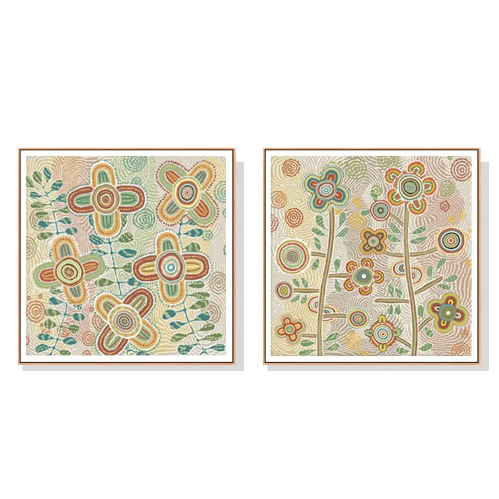 100cmx100cm Lovely Pattern II 2 Sets Wood Frame Canvas Wall Art 100cmx100cm Lovely Pattern II 2 Sets Wood Frame Canvas Wall Art