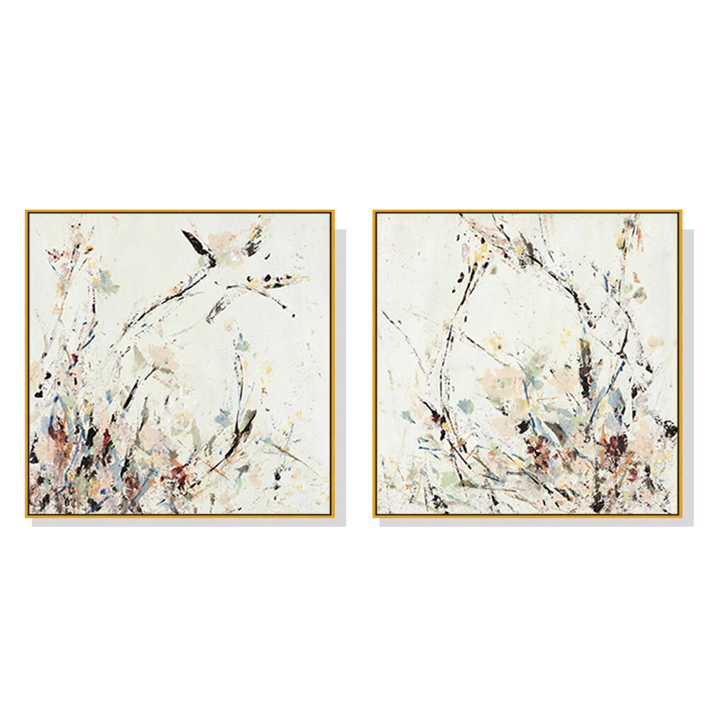 100cmx100cm Afternoon Walk 2 Sets Gold Frame Canvas Wall Art 100cmx100cm Afternoon Walk 2 Sets Gold Frame Canvas Wall Art