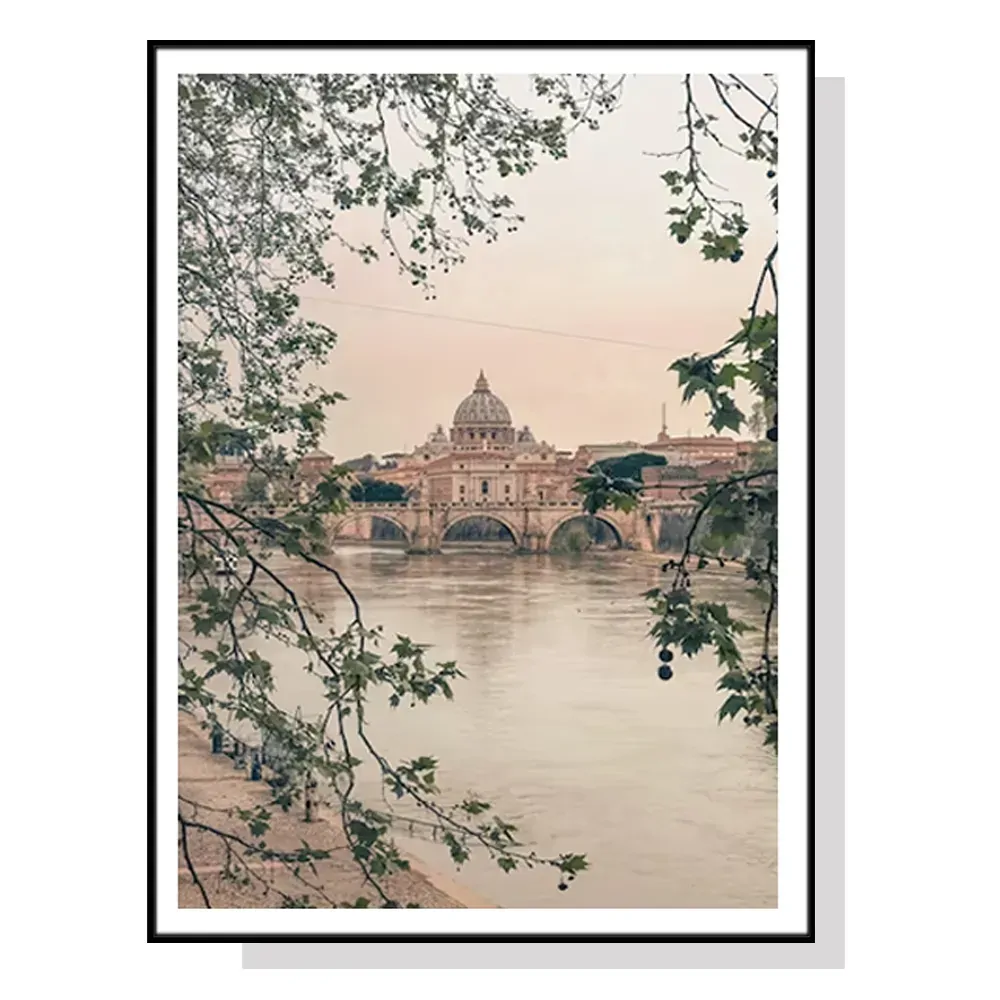 100cmx150cm Rome City Black Frame Canvas Wall Art 100cmx150cm Rome City Black Frame Canvas Wall Art
