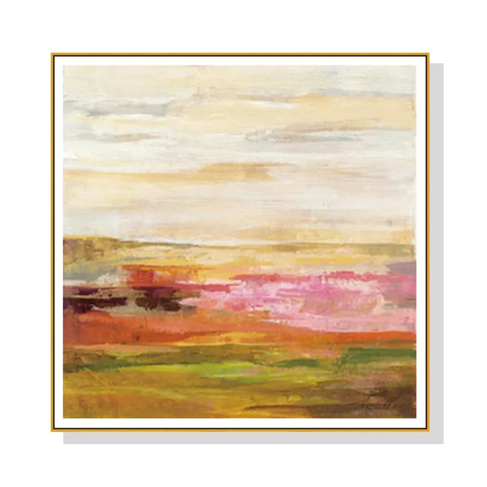 40cmx40cm Blooming Field Gold Frame Canvas Wall Art 40cmx40cm Blooming Field Gold Frame Canvas Wall Art