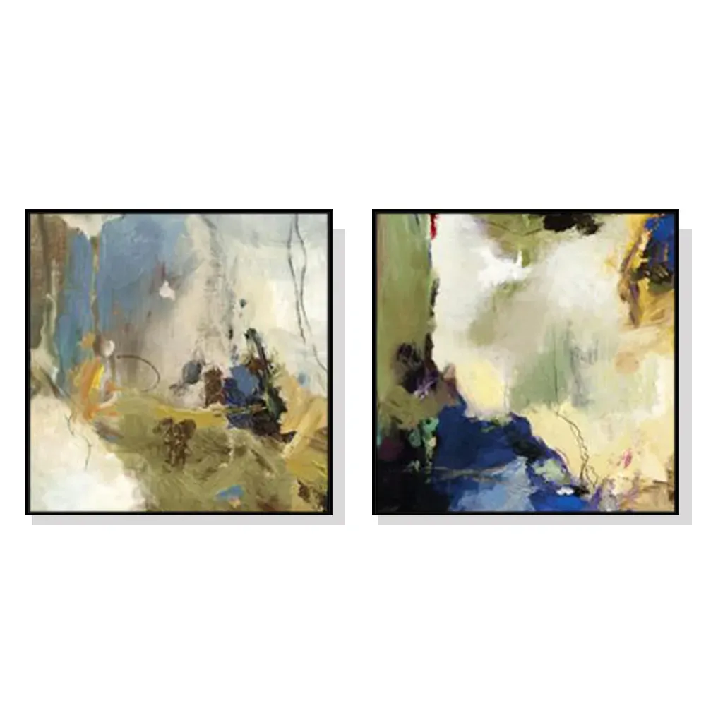 50cmx50cm Abstract Blue 2 Sets Black Frame Canvas Wall Art 50cmx50cm Abstract Blue 2 Sets Black Frame Canvas Wall Art