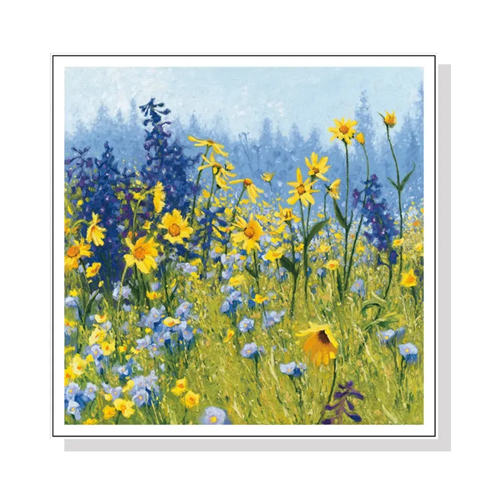 40cmx40cm Joyful In July White Frame Canvas Wall Art 40cmx40cm Joyful In July White Frame Canvas Wall Art