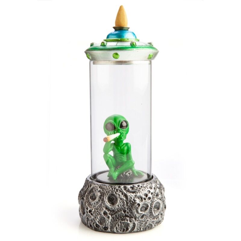 Stoned Alien Glass Case LED Backflow Incense Burner Stoned Alien Glass Case LED Backflow Incense Burner