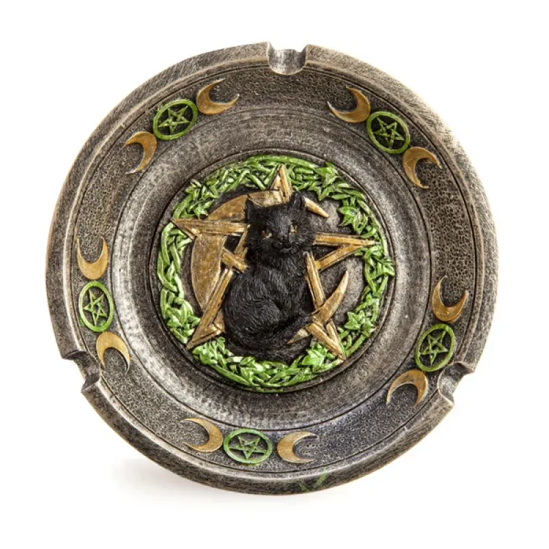 Black Cat Pentacle Moons Incense Burner Black Cat Pentacle Moons Incense Burner