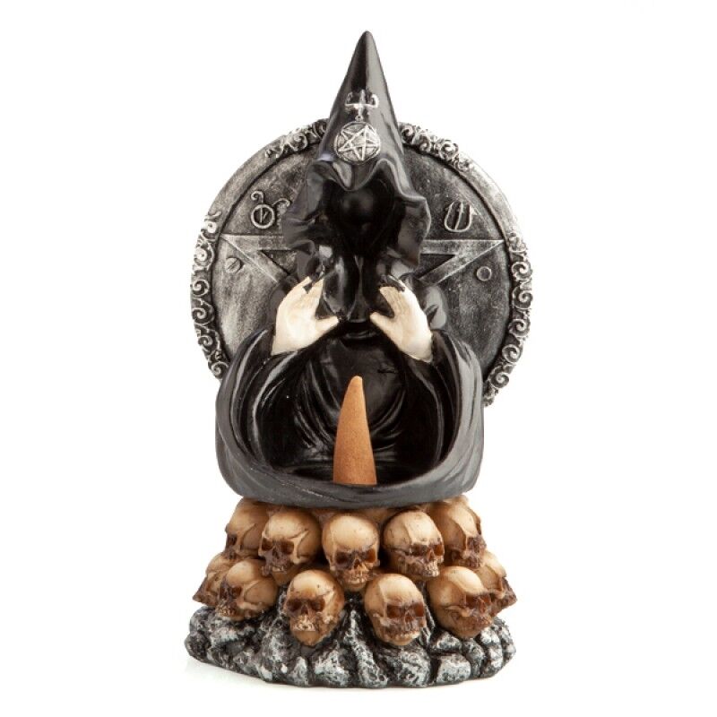 Hooded Baphomet & Skulls Backflow Incense Burner Hooded Baphomet & Skulls Backflow Incense Burner