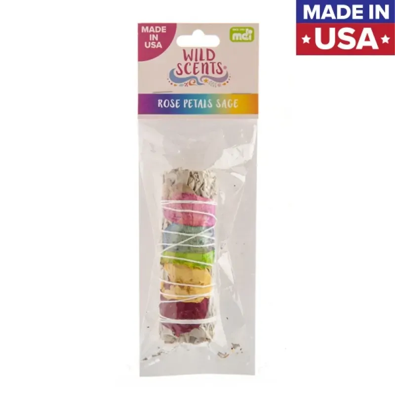 Wild Scents Rose Petals Sage & Herbs Smudge Stick Wild Scents Rose Petals Sage & Herbs Smudge Stick