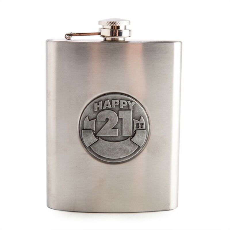 21st Engravable Metal Flask 21st Engravable Metal Flask