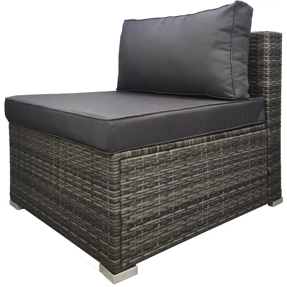 LONDON RATTAN 1 Seater Outdoor Sofa Modular Lounge Chair, Grey LONDON RATTAN 1 Seater Outdoor Sofa Modular Lounge Chair, Grey