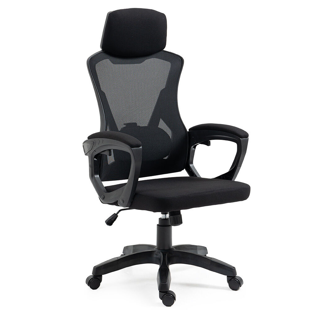 FORTIA Ergonomic Office Desk Chair, Height Adjustable Lumbar Support, Mesh Fabric, Headrest, Black FORTIA Ergonomic Office Desk Chair, Height Adjustable Lumbar Support, Mesh Fabric, Headrest, Black