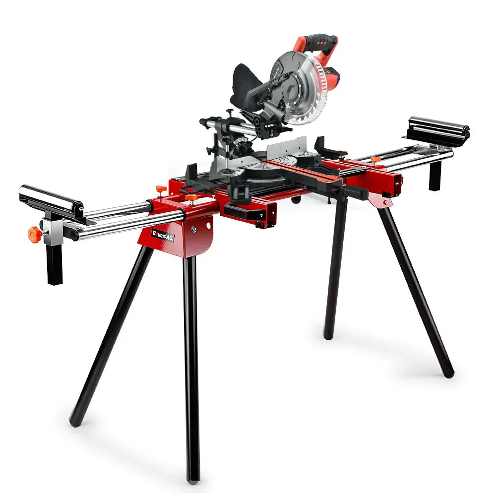 BAUMR-AG 210mm Sliding Compound Mitre Drop Saw and Adjustable Stand Combo BAUMR-AG 210mm Sliding Compound Mitre Drop Saw and Adjustable Stand Combo