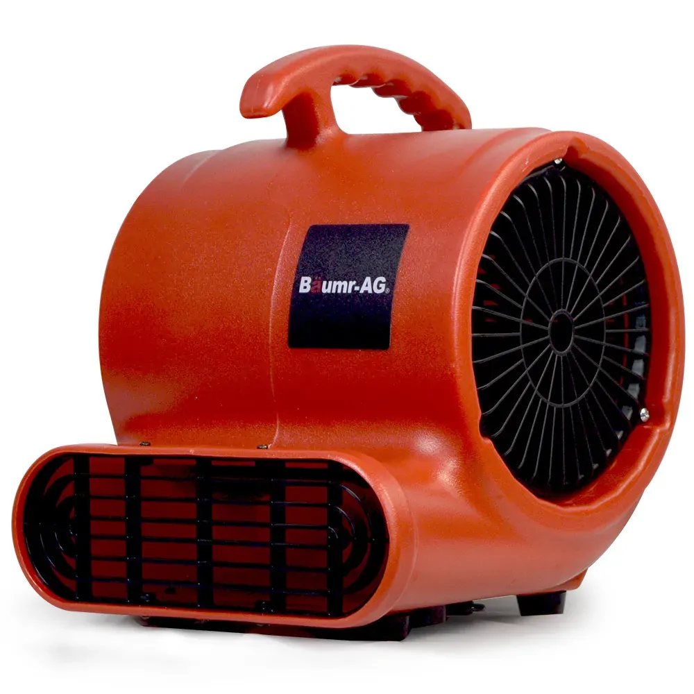Baumr-AG 3-Speed Carpet Dryer Air Mover Blower Fan, 800CFM, Sealed Copper Motor, Poly Housing Baumr-AG 3-Speed Carpet Dryer Air Mover Blower Fan, 800CFM, Sealed Copper Motor, Poly Housing