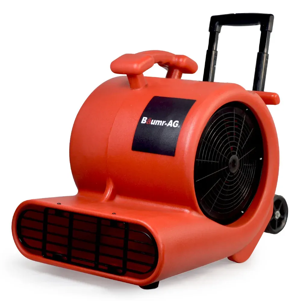 Baumr-AG 3-Speed Carpet Dryer Air Mover Blower Fan, 1400CFM, Sealed Copper Motor, Poly Housing, Telesscopic Handle and Wheels Baumr-AG 3-Speed Carpet Dryer Air Mover Blower Fan, 1400CFM, Sealed Copper Motor, Poly Housing, Telesscopic Handle and Wheels