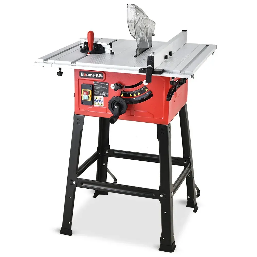 Baumr-AG 2000W 254mm Corded Table Saw with Stand, Extendable, Laser Guide Baumr-AG 2000W 254mm Corded Table Saw with Stand, Extendable, Laser Guide