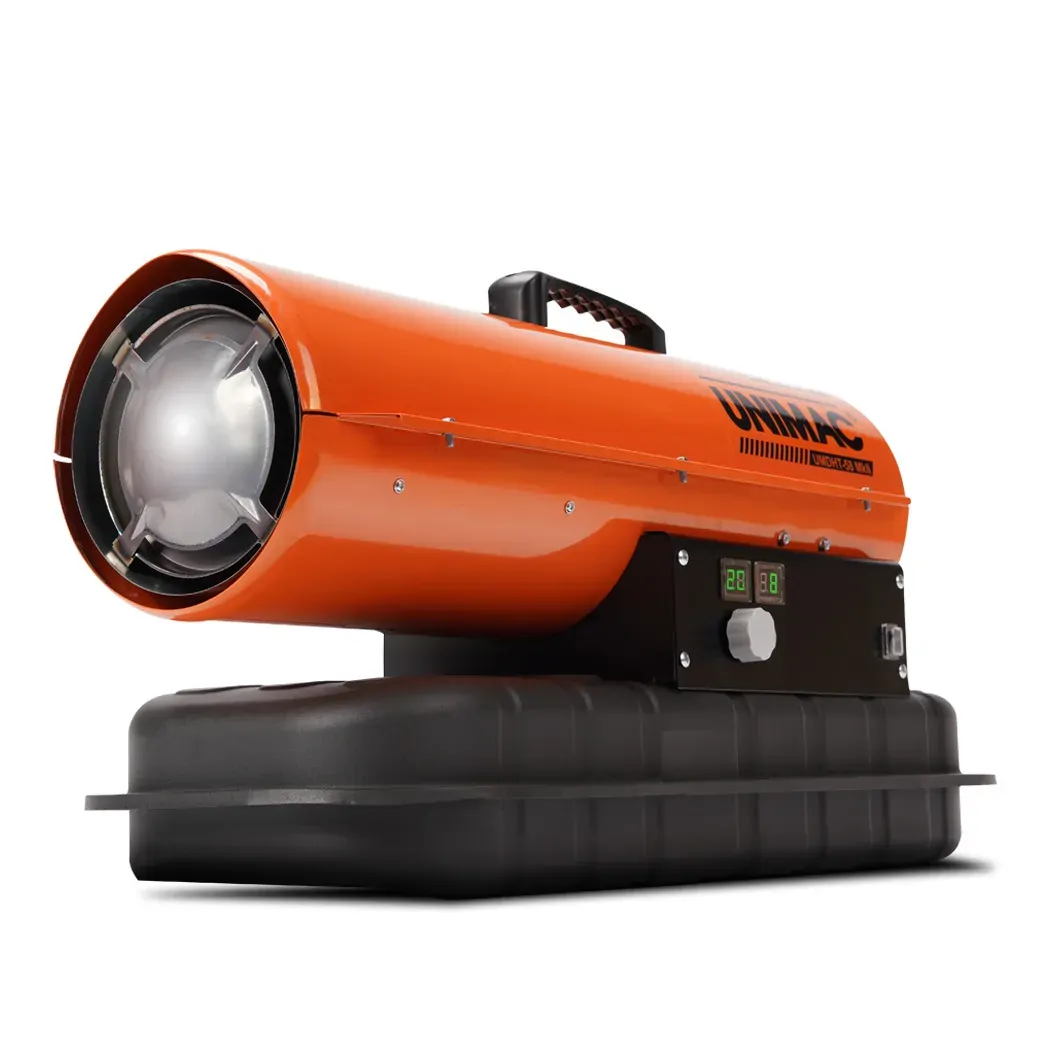UNIMAC 20KW Portable Industrial Diesel Indirect Forced Air Space Heater UNIMAC 20KW Portable Industrial Diesel Indirect Forced Air Space Heater