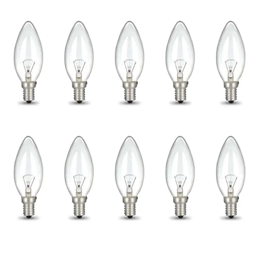 Bulk 10x E14 40W 220V Light Bulbs - C35 Candle Globe For Himalayan Salt Lamp Bulk 10x E14 40W 220V Light Bulbs - C35 Candle Globe For Himalayan Salt Lamp