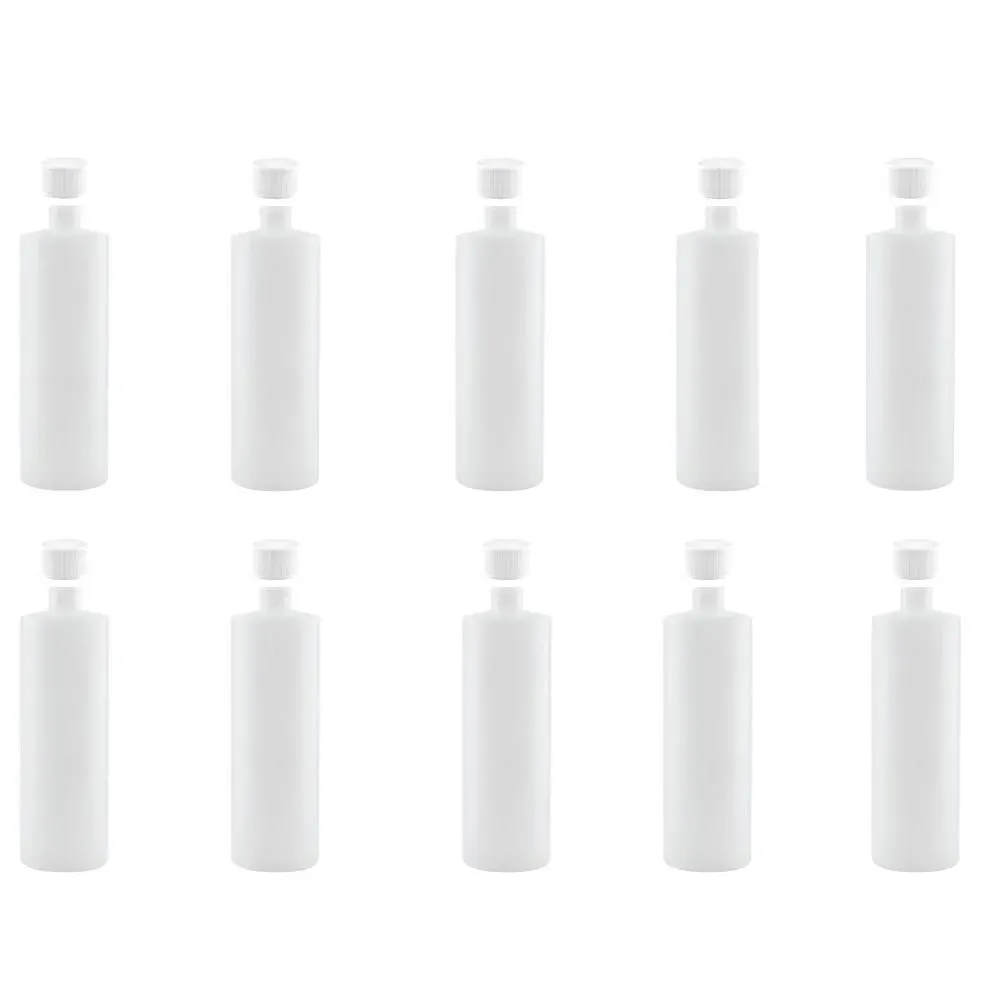 10x 500ml Clear HDPE Round Bottle + 28/410 Caps - Empty Plastic Food Storage 10x 500ml Clear HDPE Round Bottle + 28/410 Caps - Empty Plastic Food Storage