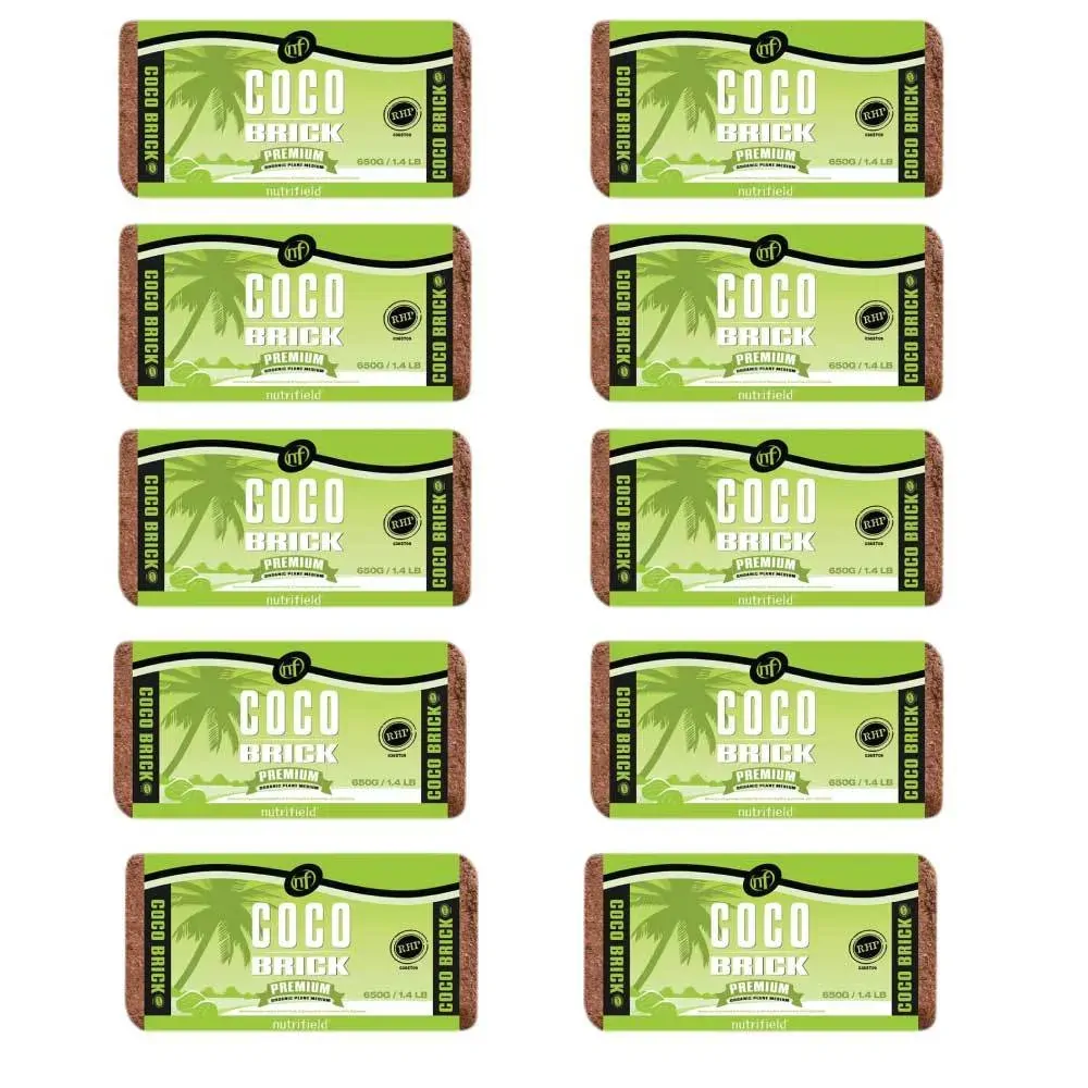 10x 650g Coco Brick Premium Coir Peat Organic Plant Growth Media Husk Nutrifield 10x 650g Coco Brick Premium Coir Peat Organic Plant Growth Media Husk Nutrifield