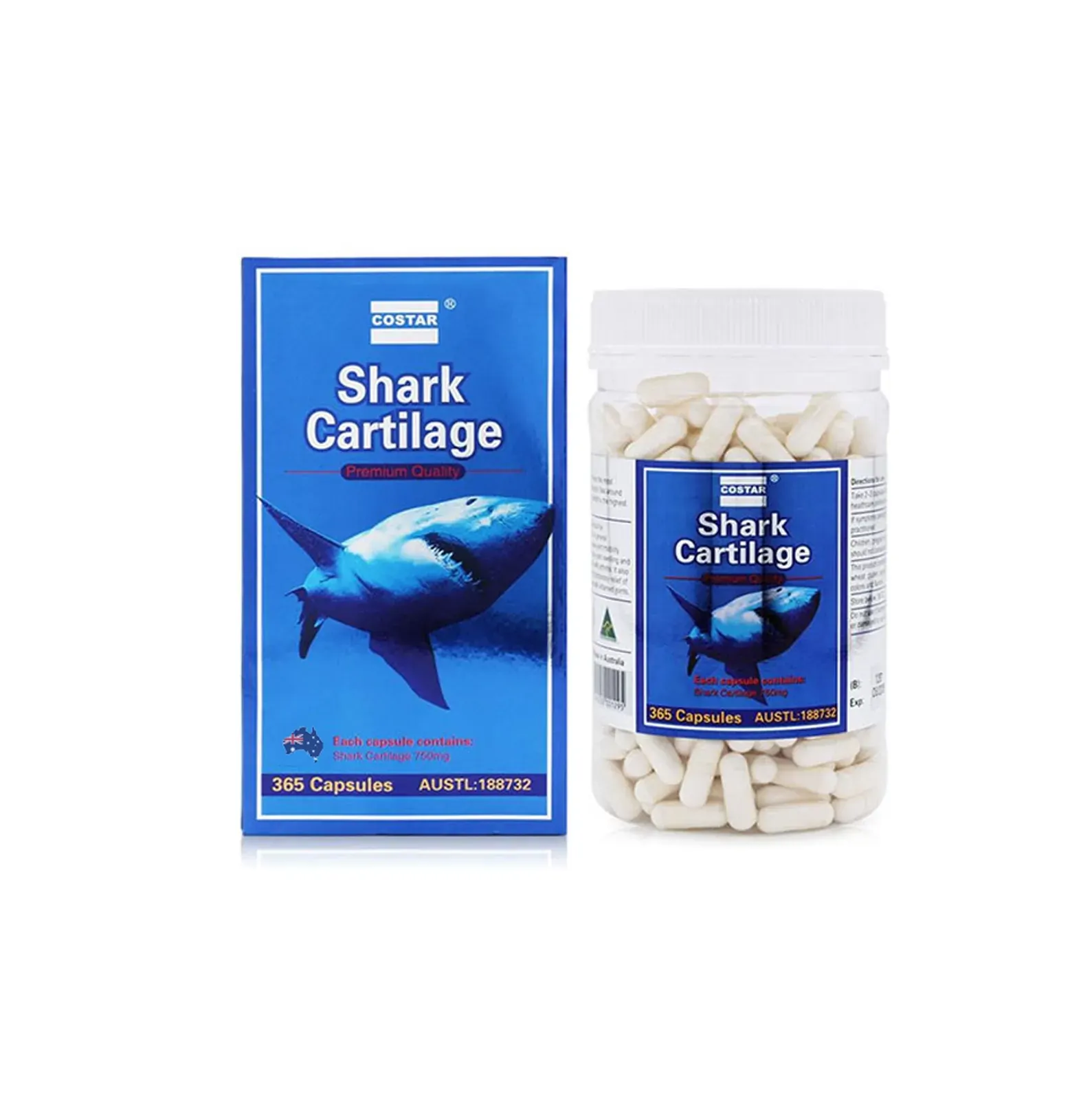 365x 750mg Blue Shark Cartilage Caps Costar Joint Anti Inflammatory Supplement 365x 750mg Blue Shark Cartilage Caps Costar Joint Anti Inflammatory Supplement