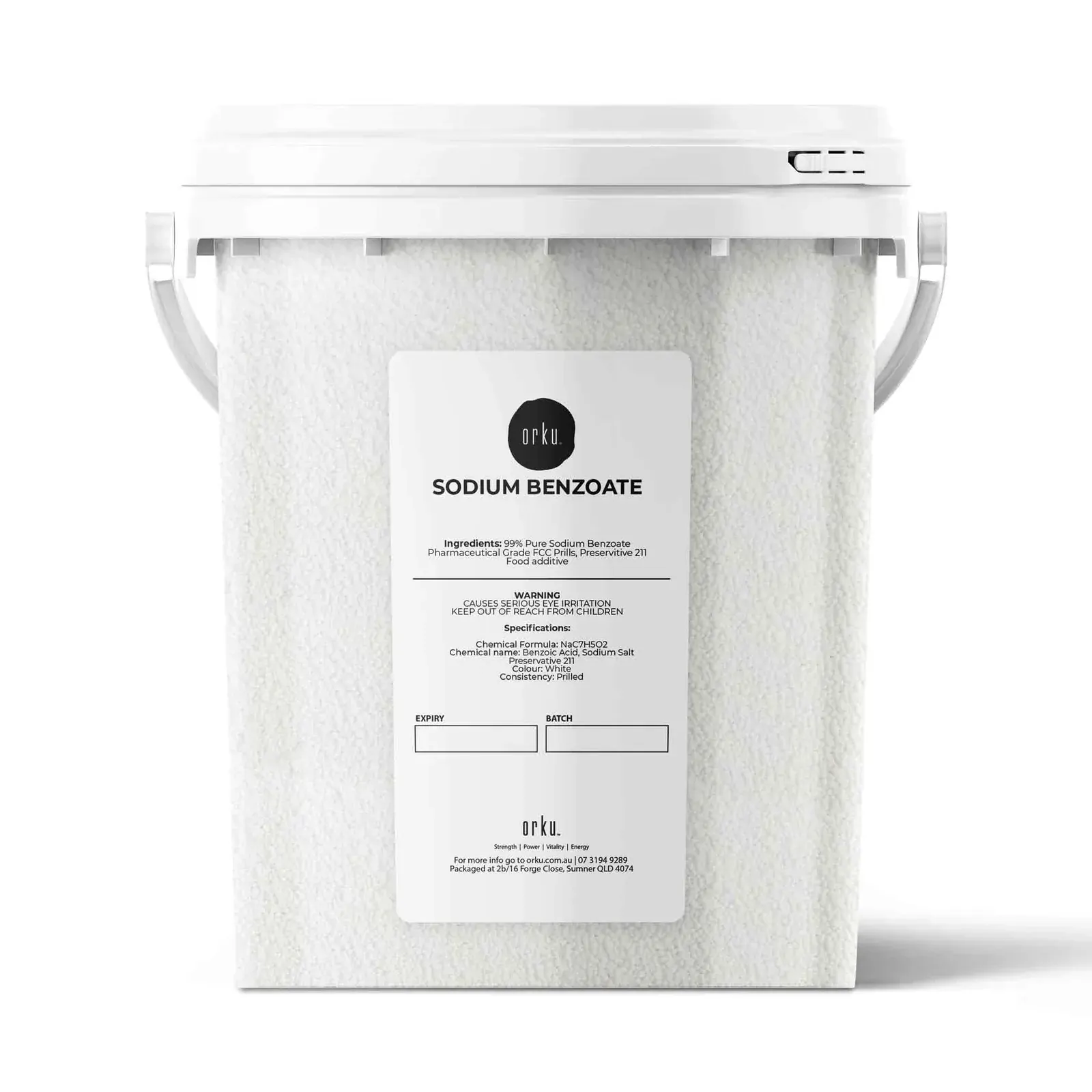 800g Sodium Benzoate Powder Tub - Preservative 211 Pharmaceutical Grade FCC Prills 800g Sodium Benzoate Powder Tub - Preservative 211 Pharmaceutical Grade FCC Prills