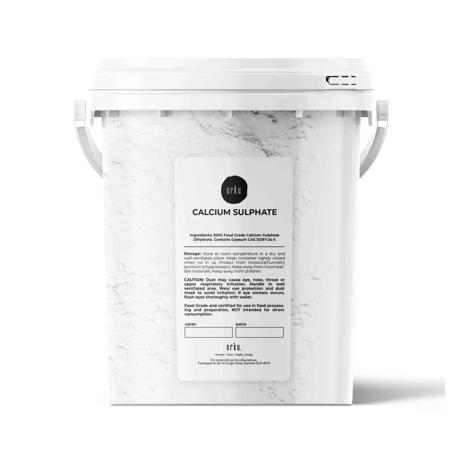 1Kg Calcium Sulphate Gypsum Powder Bucket- Food Grade Hydrous Sulfate 1Kg Calcium Sulphate Gypsum Powder Bucket- Food Grade Hydrous Sulfate