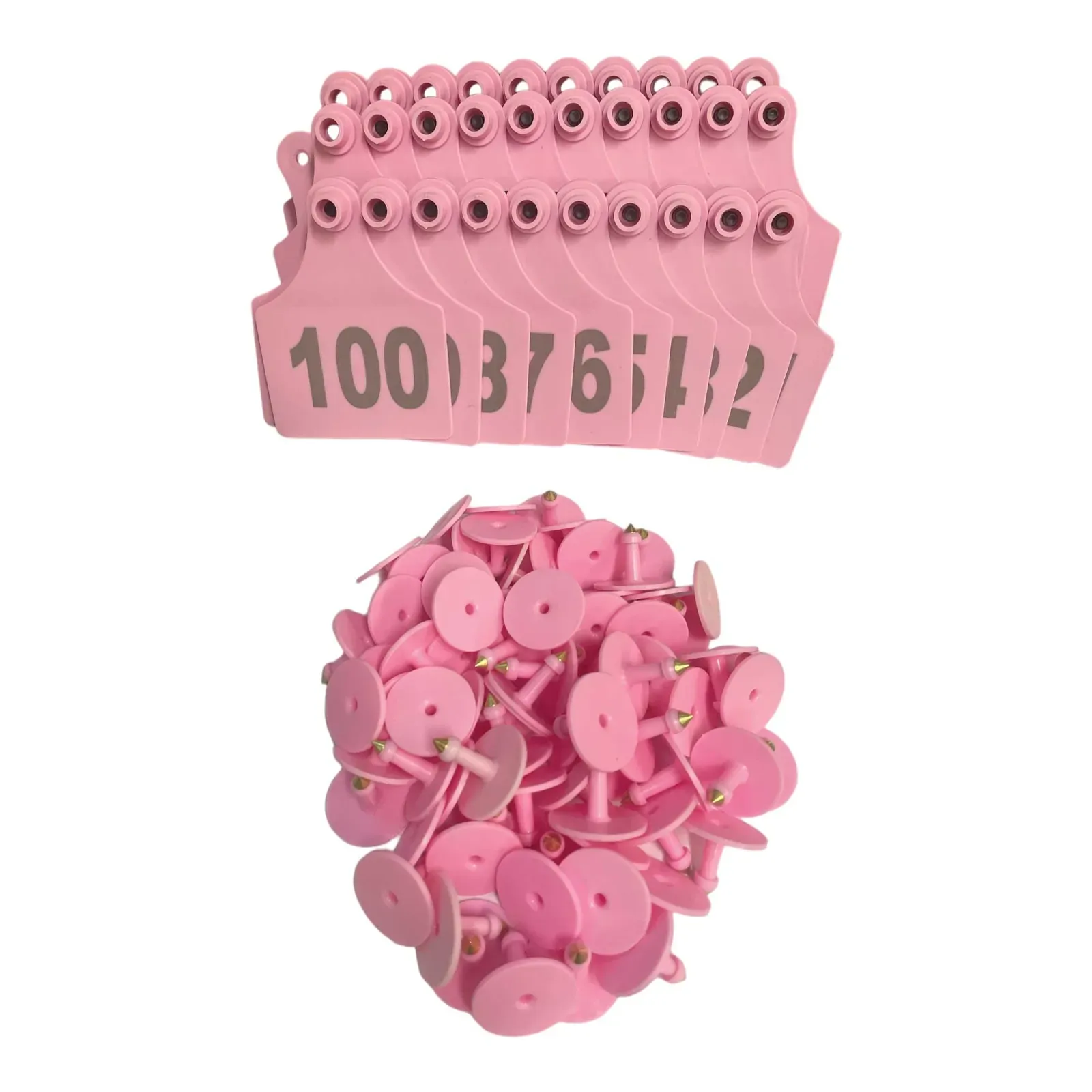 1-100 Cattle Number Ear Tags 7x10cm Set - XL Pink Cow Sheep Livestock Labels 1-100 Cattle Number Ear Tags 7x10cm Set - XL Pink Cow Sheep Livestock Labels