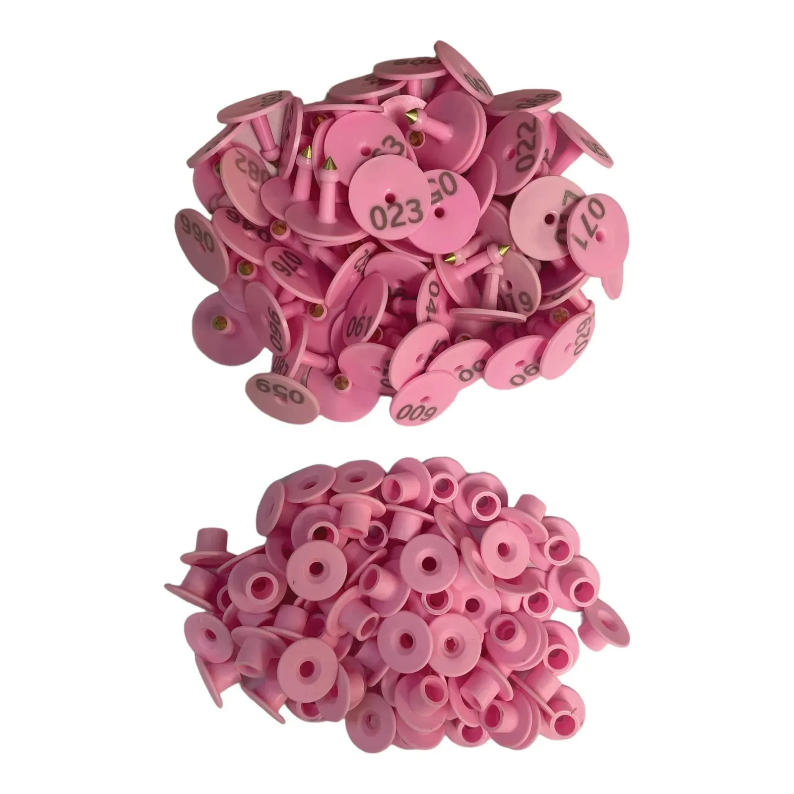1-100 Cattle Number Ear Tag Set - Round Pink Pig Sheep Goat Livestock Label 1-100 Cattle Number Ear Tag Set - Round Pink Pig Sheep Goat Livestock Label