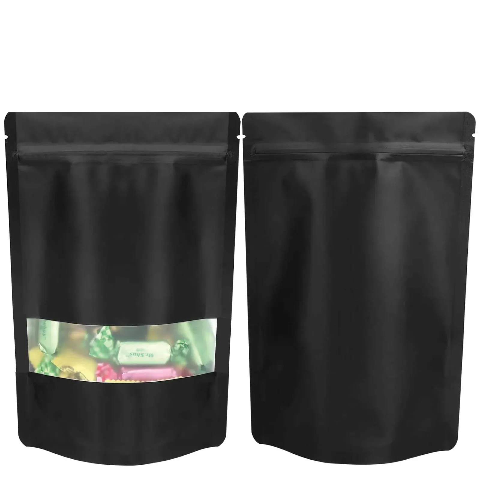 100 Resealable Mylar Stand Up Bags 36x25cm - Black Food Packaging Zip Pouch 100 Resealable Mylar Stand Up Bags 36x25cm - Black Food Packaging Zip Pouch
