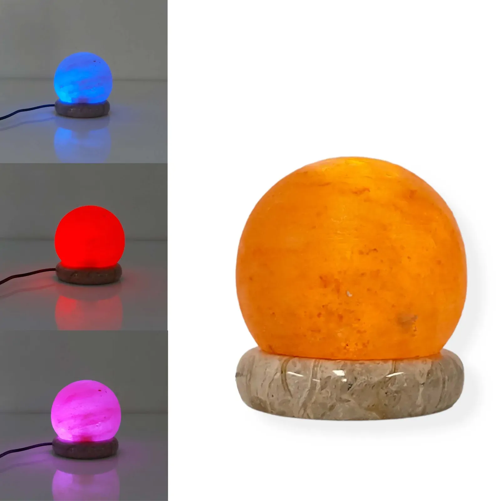 USB Colour Changing Salt Himalayan Lamp - Ball Sphere Shape Pink Rock LED Light USB Colour Changing Salt Himalayan Lamp - Ball Sphere Shape Pink Rock LED Light