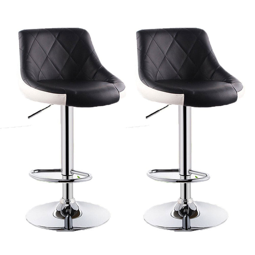 Bar Stools Kitchen Bar Stool Leather Barstools Swivel Gas Lift Counter Chairs x2 BS8403 Black Bar Stools Kitchen Bar Stool Leather Barstools Swivel Gas Lift Counter Chairs x2 BS8403 Black