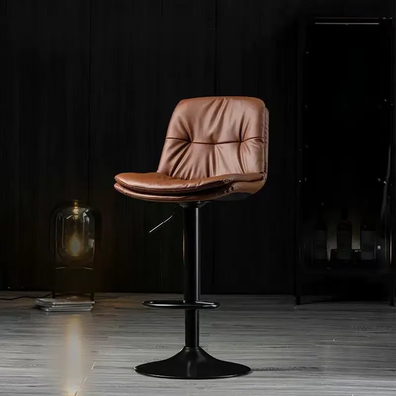 Bar Stools Kitchen Bar Stool Leather Barstools Swivel Gas Lift Counter Chairs x2 BS8406 Brown Bar Stools Kitchen Bar Stool Leather Barstools Swivel Gas Lift Counter Chairs x2 BS8406 Brown