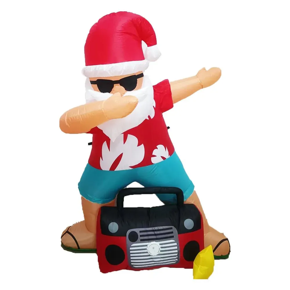 Radiant Christmas Lights Radio Xmas Inflatable Santa Beach Post 1.8m Height with Music Radiant Christmas Lights Radio Xmas Inflatable Santa Beach Post 1.8m Height with Music