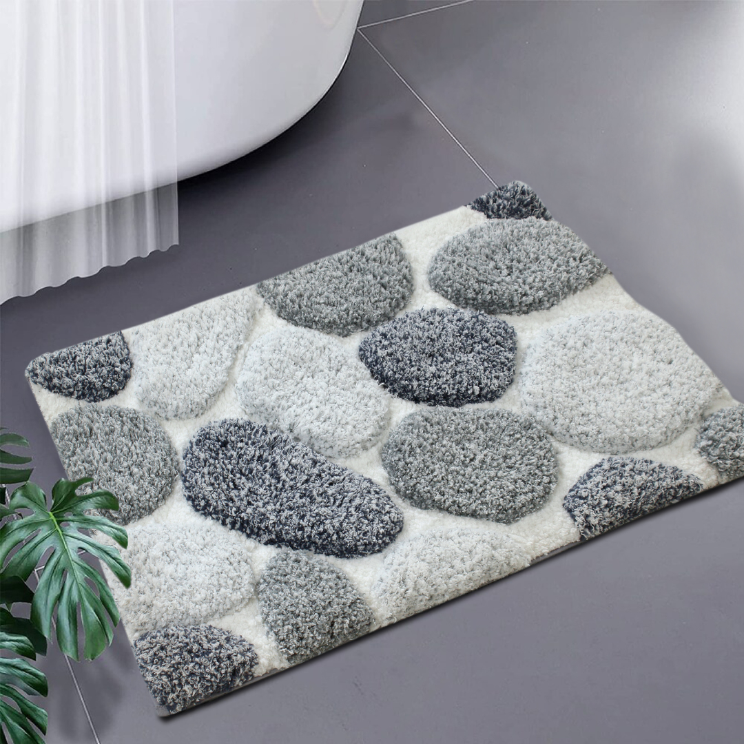 Pebble 3D Design Tufted Soft Pile Bathmat - 50x80 Pebble 3D Design Tufted Soft Pile Bathmat - 50x80